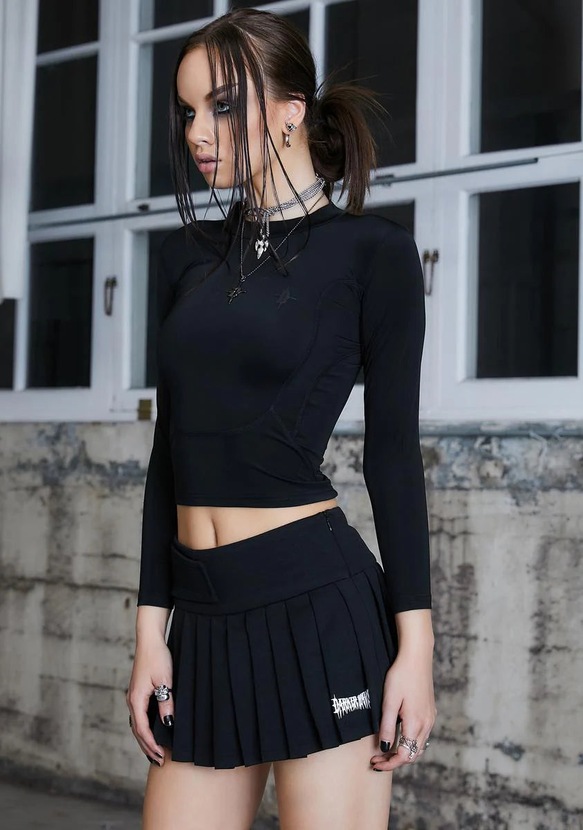 Kickdrum Pleated Mini Skirt