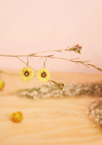 Light Of My Life Crochet Flower Earrings