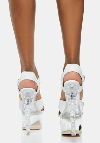 White Jujubi Platform Heels