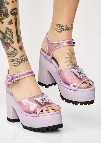 Butterfly Behavior Platform Sandals