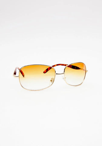 Riches Gold Brown Oversized Y2K Sunglasses
