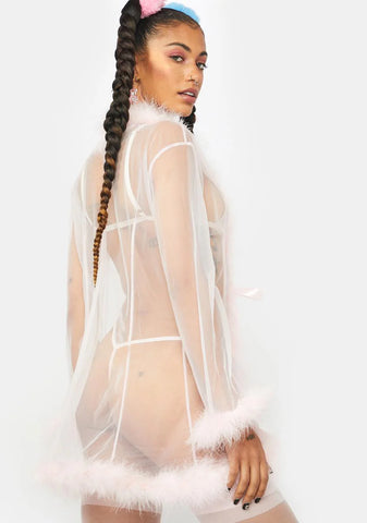 Blushing Dream Land Feather Robe