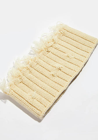 Atmosphere Beige Distressed Headband