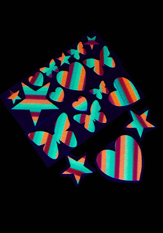 Blacklight Butterfly Body Stickers
