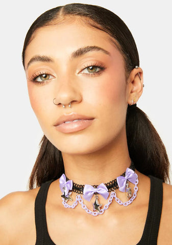 Starry Eyed Star And Bow Choker