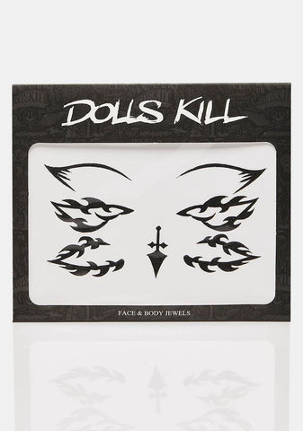 Black Flame Eyeliner Stickers