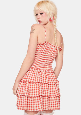 Starting Rumors Gingham Mini Dress