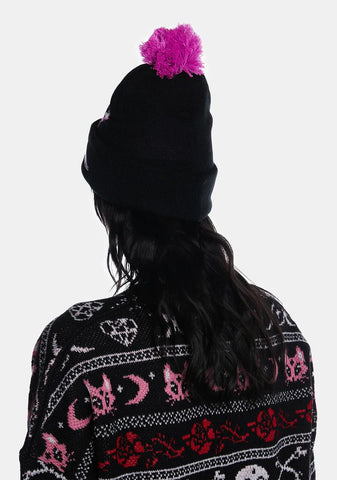 I Hate People Pom Pom Beanie