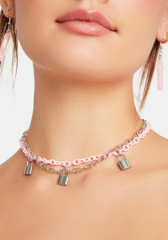 Love Locked Away Layered Chain Necklace