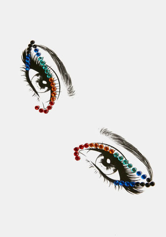 Colorful Kitty Rainbow Face Gems