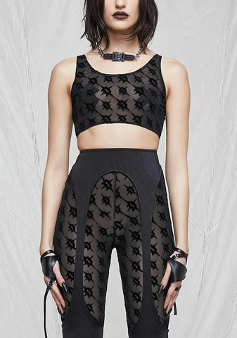 Synth Layered Logo Print Mesh Leggings