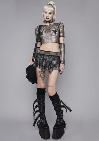 Raising Hell Fishnet Crop Top