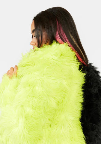 Plus Atomic Balancing Act Faux Fur Jacket