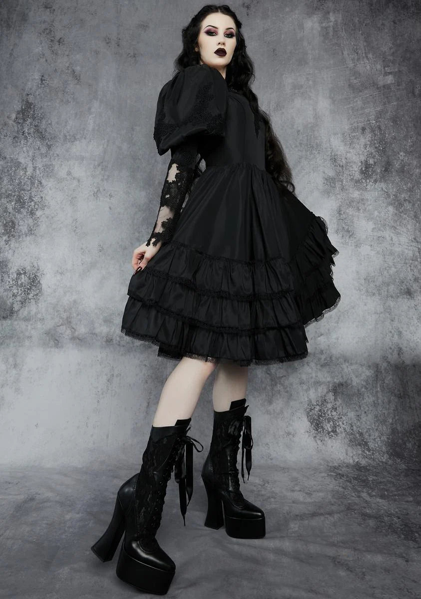 Dark Restless Angel Platform Boots