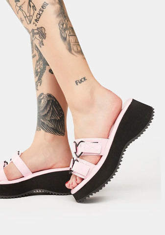 Pink Flip-12 Platform Sandals