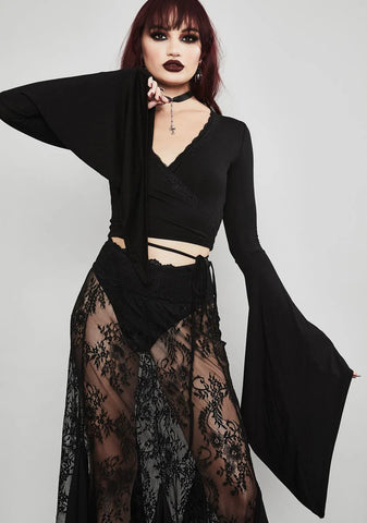 Tragic Prayer Bell Sleeve Top