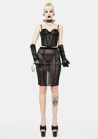 Sara Lace Up Pencil Skirt