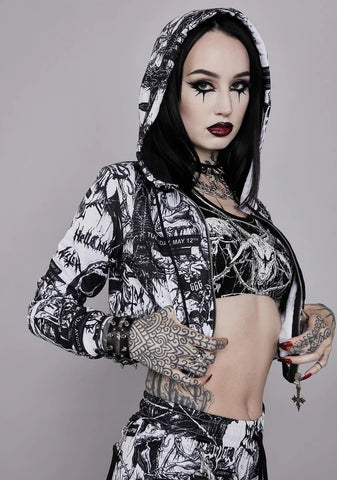 Thrash Into Me Cropped Hoodie