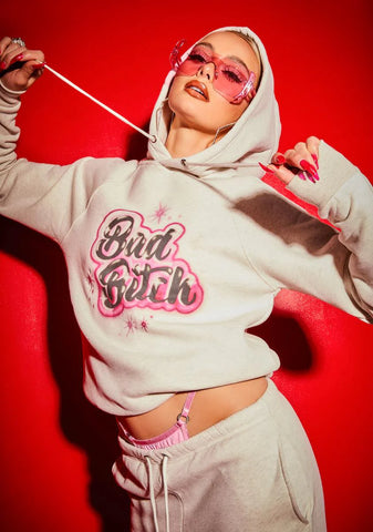 Bad Bish Vibe Airbrushed Fleece Hoodie