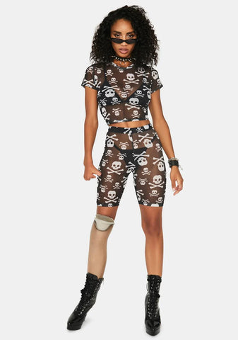 Skull Crusher Biker Shorts