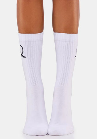 White Authentic Loval Crew Socks