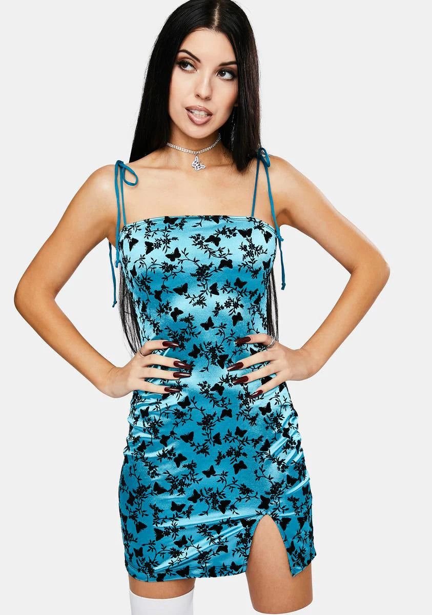 Butterfly Bloom Blue Verso Mini Dress