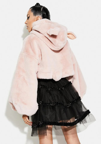 Pink Cat Ears Short Coat
