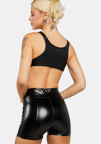 Leave 'Em Guessing Vegan Leather Shorts
