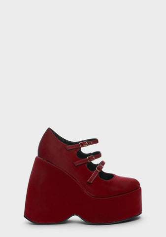 Oxblood This Feels Right Platform Mary Janes