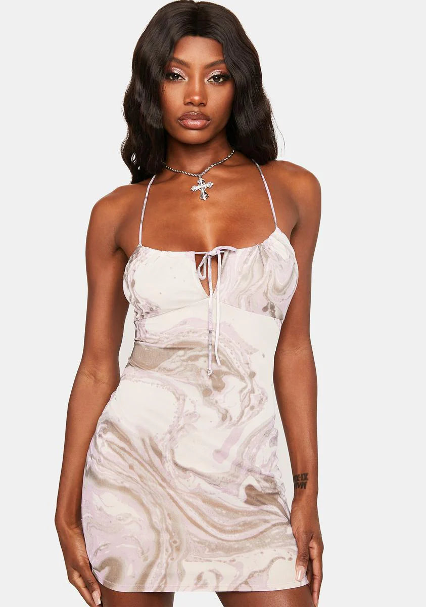 Lavender No Illusions Mesh Mini Dress