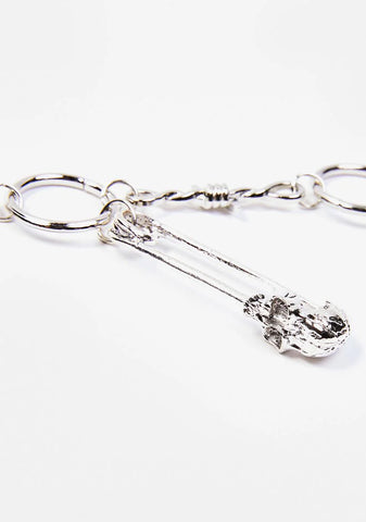 Misfit Moves Safety Pin Chain Necklace
