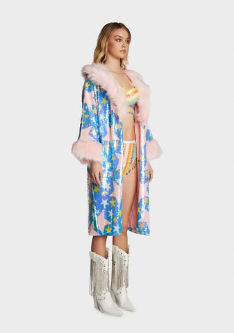 Starlet Starz Sequin Faux Fur Jacket