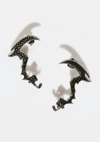 Distortion Diamond Plate Metal Ear Cuffs
