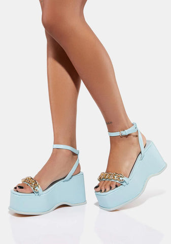 Periwinkle You Got Served Platform Sandals
