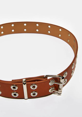 Atmosphere Brown Double Grommet Belt