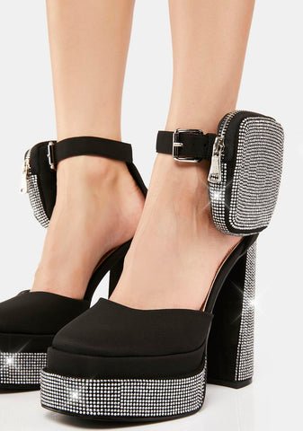 Diamonds On My Feet Chunky Pumps