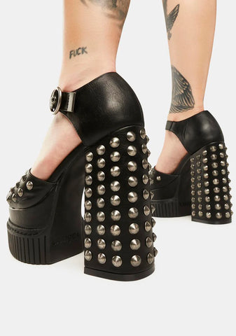 Studded Platform Heels