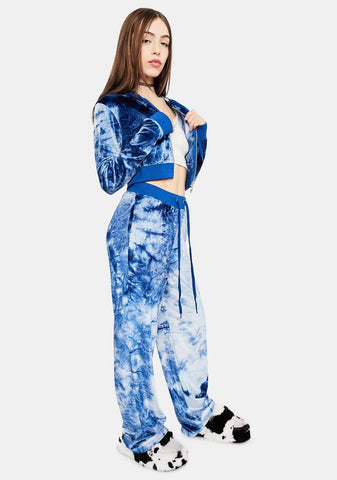 In A Flurry Tie Dye Velvet Lounge Pants