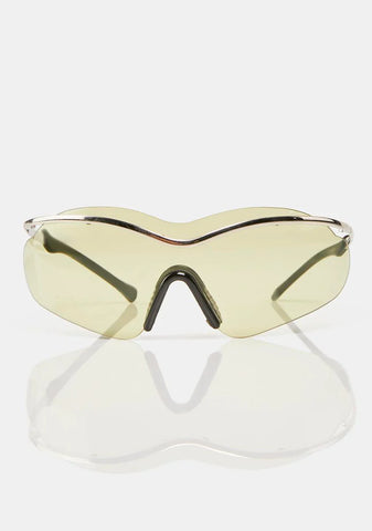 New Pop Green Shield Sunglasses