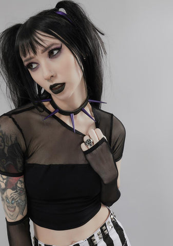 Purple Super Long Spike Choker