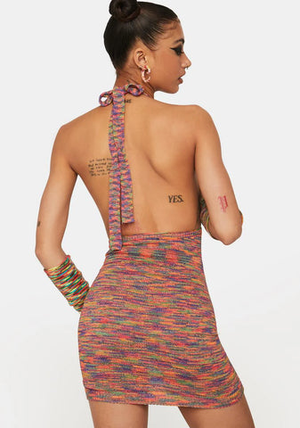 Sunset Tease Keyhole Mini Dress