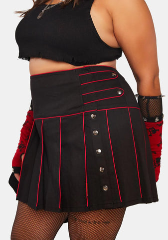 Plus Band Pleated Skirt
