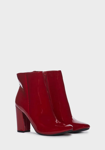 Wine Finally Awake Ankle Boots