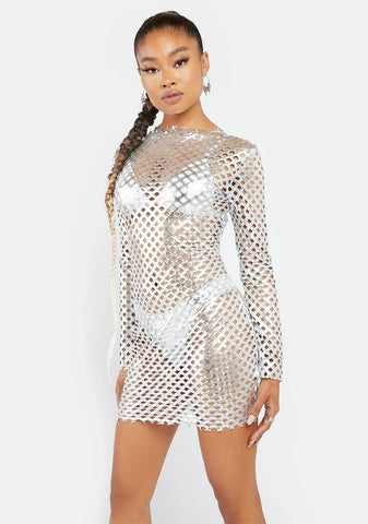 Nothing To Hide Fishnet Mini Dress