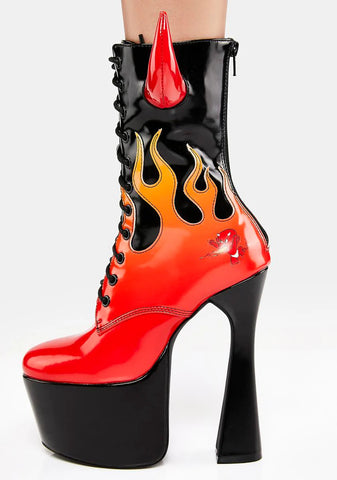 Devilishly Yours Platform Boots