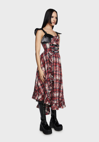 Grunge Ruffle Plaid Dress