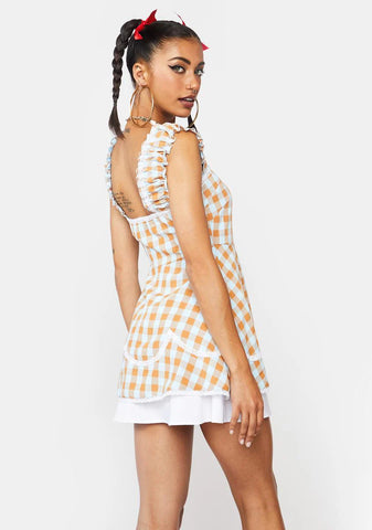 Sunset Chaser Gingham Mini Dress