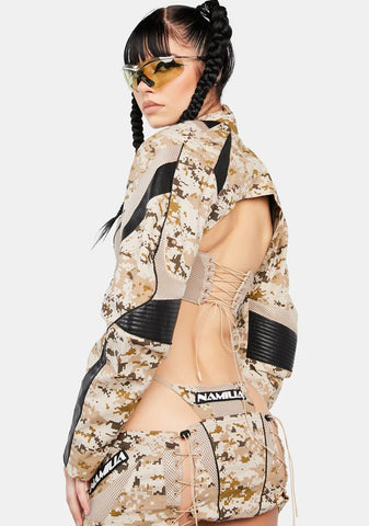 Desert Camo Moto Choker Jacket
