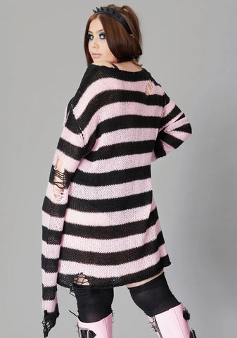 Rose My Eternal Nightmare Distressed Sweater