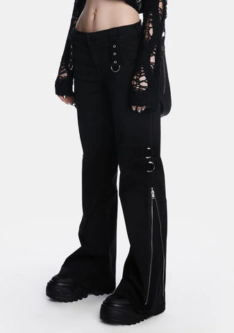 Black Rave Zip Pants